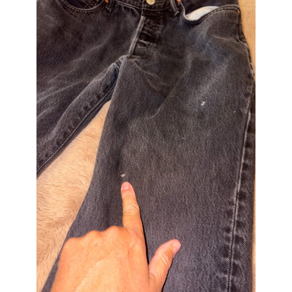 Levis 501 Original Fit Mens Black Faded Straight Leg Button Fly Jeans 34x30 - Picture 2 of 12